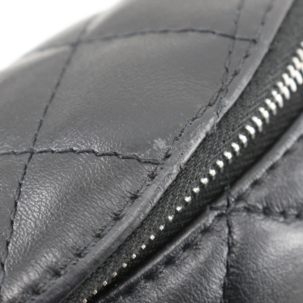 CHANEL Black Lambskin Leather Fanny Pack